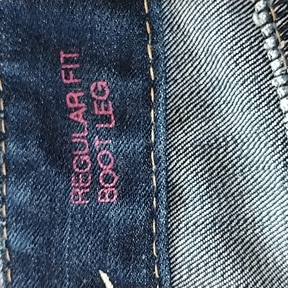 INC Denim Regular Boot Cut Blinged Crystal Pockets Dark Wash Jeans Sz 14 - Picture 10 of 13